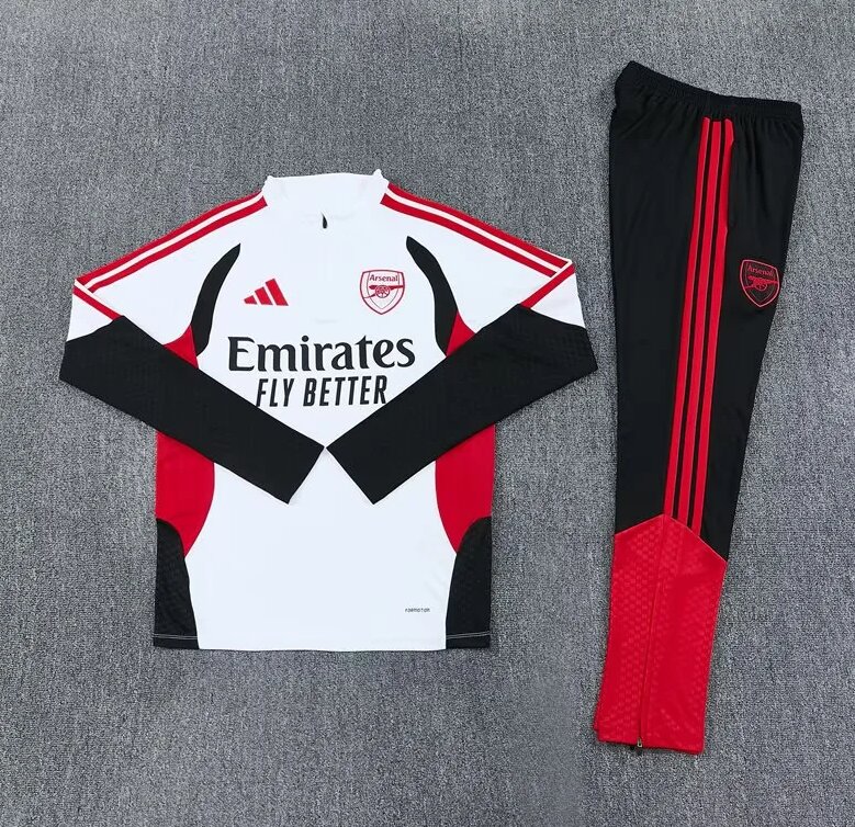 AAA Quality Arsenal 26/27 Tracksuit - White/Black/Red